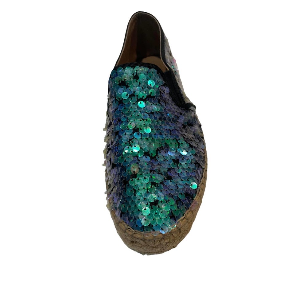 Kurt Geiger Milo Sequin Flatform Espadrilles in Blue/Turquoise/Lavender Size 38 - Picture 7 of 9